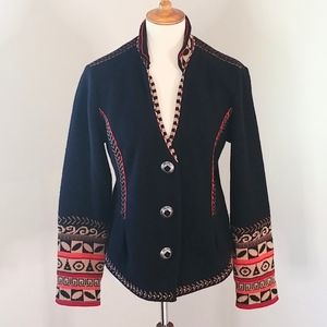 ICELANDIC DESIGN Embroidered Wool Sweater Jacket